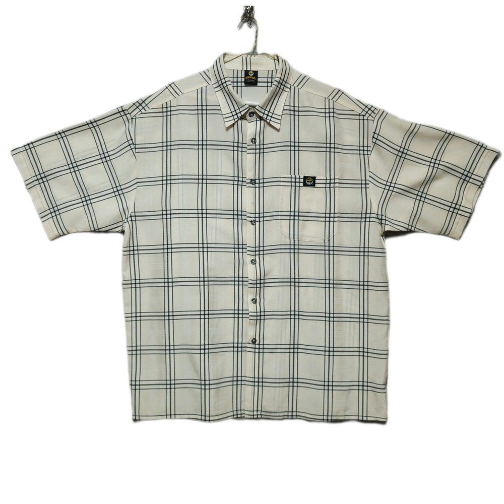 Lowrider‎ Mens Plaid Short Sleeve Button Up Shirt XX Large Tan Casual Streetwear